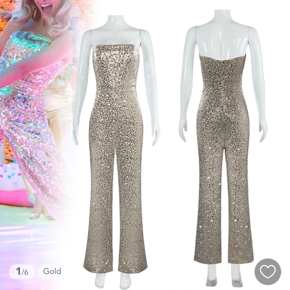 Kids Disco Barbie Gold Jumpsuit